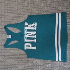 Victoria's Secret PINK Knit Everyday Racerback Tank In Teal ** Sz M
